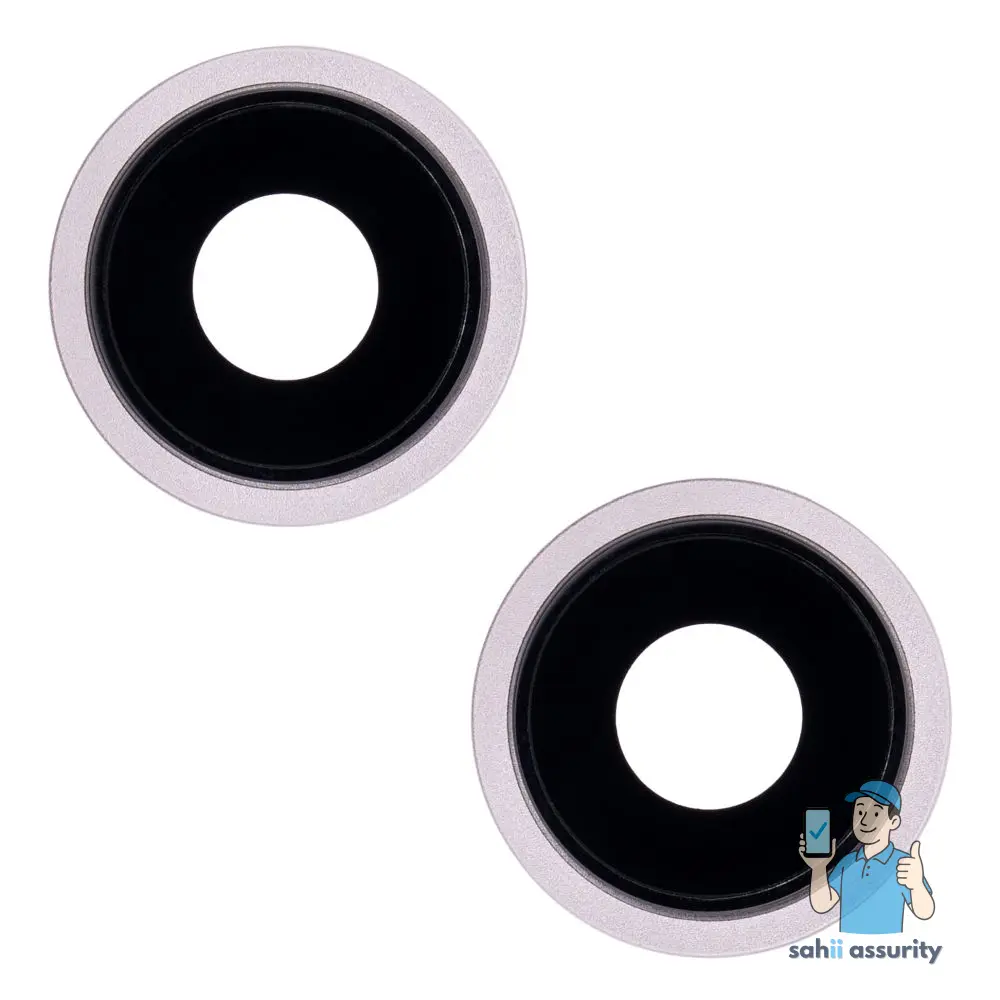 Camera Lens Glass with Frame for Apple iPhone 13 mini White